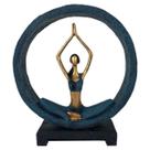 Estatueta Yoga No Circulo Sukhasana Azul