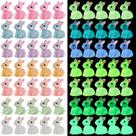 Estatuetas BOXOB 70 unidades Mini Luminous Bunny Resin Rabbit
