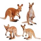 Estatuetas de animais AUCOOMA Safari 4 peças com cangurus para crianças Estatuetas de animais AUCOOMA Safari 4 peças com cangurus para crianças