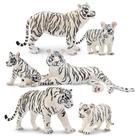 Estatuetas de animais Toy Many White Tigers Family 6 unidades