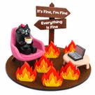 Estatuetas de gatos em miniatura IoteikxGo Everything is Fine Meme Estatuetas de gatos em miniatura IoteikxGo Everything is Fine Meme