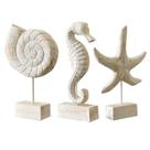 Estatuetas de madeira feitas à mão em estilo náutico de praia, Exttlliy 3 unidades