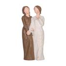 Estatuetas de resina, estátuas de duas irmãs, 6x7x15cm para decoração doméstica