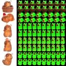 Estatuetas de resina Threehoney Capybara Glow in The Dark x50