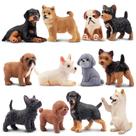 Estatuetas para cães EYSCOTA Realistic Plastic Puppy, 12 peças, presente para crianças