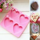 Estênceis de comida e bebida 4 molde de coração de amor molde de sabão de silicone fabricante de goma de chocolate doce bandeja de geléia de gelo