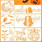 Estênceis de Halloween SUNVERSE para tapetes DIY Crafts Decor