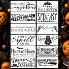 Estênceis de Halloween Zosylley, 12 peças, reutilizáveis, 30 x 15 cm, Mylar