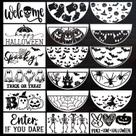 Estênceis de Halloween zosylley Estêncil de Halloween Skeleton 30x15cm