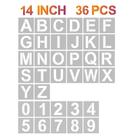 Estênceis de letras YEAJON 36 peças Alphabet Art Craft de 14 polegadas Estênceis de letras YEAJON 36 peças Alphabet Art Craft de 14 polegadas