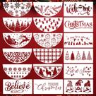 Estênceis de Natal SUNVERSE 18 peças, 30x15 cm, Natal reutilizáveis