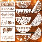 Estênceis de Natal zosylley, 14 peças, 30 x 15 cm, PET reutilizável
