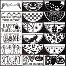Estênceis de pintura SUNVERSE Halloween para madeira e tecidos