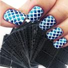Estênceis de unhas Furimuk reutilizáveis para arte de unhas 144 peças Estênceis de unhas Furimuk reutilizáveis para arte de unhas 144 peças