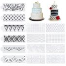 Estênceis para decoração de bolos BINBE Floral Wedding 14 unidades