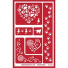 Estênceis para Gravação em Vidro Armour Etch Gatos Folha 13x20cm