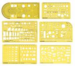 Estêncil com Múltiplos Padrões de Engenharia, Elétrica e Setas - Kit com 6 Peças - Traceease