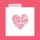 Estêncil Diananicy Nº 169 - Stencil Coração Florido para Decoração de Bolos e Doces