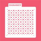 Estêncil Diananicy Nº 213 - Stencil Textura Coração para Decoração de Bolos e Doces