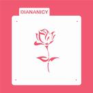 Estêncil Diananicy Nº 217 - Stencil Botão Rosa para Decoração de Bolos e Doces