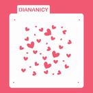 Estêncil Diananicy Nº 224 - Stencil Coraçãozinhos para Decoração de Bolos e Doces