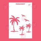 Estêncil Diananicy Nº 27 - Stencil Tropical para Decoração de Bolos e Doces