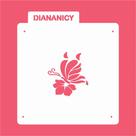 Estêncil Diananicy Nº 279 - Stencil Borboleta Flor para Decoração de Bolos e Doces