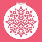 Estêncil Diananicy Nº 297 - Stencil Mandala Floral Redondo para Confeitaria