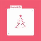 Estêncil Diananicy Nº 309 - Stencil para Decoração de Bolos e Doces - Árvore de Natal Estêncil Diananicy Nº 309 - Stencil para Decoração de Bolos e Doces - Árvore de Natal
