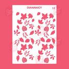 Estêncil Diananicy Nº 31 - Stencil Diversas Folhagens Tropicais para Confeitaria