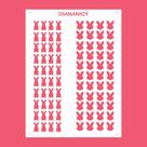 Estêncil Diananicy Nº 348 - Stencil para Decoração de Bolos e Doces com Coelhos Sprinkles