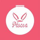 Estêncil Diananicy Nº 349 - Stencil Redondo Orelha Coelho para Decoração de Páscoa