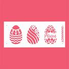 Estêncil Diananicy Nº 350 - Stencil Trio Ovos para Decoração de Bolos e Doces