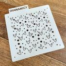 Estêncil Diananicy Nº 357 - Stencil Textura Corações para Decoração de Bolos e Doces