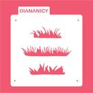 Estêncil Diananicy Nº 412 - Stencil Grama para Decoração