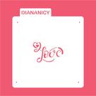 Estêncil Diananicy Nº 415 - Stencil Love Cursivo para Artesanato e Decoração