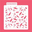 Estêncil Diananicy Nº 419 - Stencil Doce Pirulito para Decoração Estêncil Diananicy Nº 419 - Stencil Doce Pirulito para Decoração