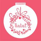 Estêncil Diananicy Nº 481 - Stencil Natal Redondo para Decoração de Bolos e Doces Estêncil Diananicy Nº 481 - Stencil Natal Redondo para Decoração de Bolos e Doces