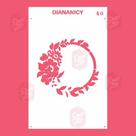 Estêncil Diananicy Nº 50 - Stencil Círculo Floral para Decoração de Bolos e Doces Estêncil Diananicy Nº 50 - Stencil Círculo Floral para Decoração de Bolos e Doces