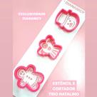 Estêncil Diananicy Nº 64 e Cortador Trio Natalino - D240116.1 - D240154.2 - D240248 - Decoração para Bolos e Doces