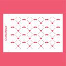 Estêncil Diananicy Nº 76 - Stencil Estampa Coração e Bigode para Decoração de Bolos e Doces - Dia dos Pais