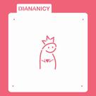 Estêncil Diananicy Nº 81 - Stencil Flork Meme com Coroa Bento para Decoração de Bolos e Doces