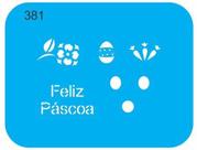 Estêncil Páscoa do coelho o coração - cód. 381