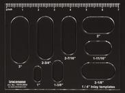 Estêncil Retangular com 8 Moldes Geométricos Ovais 18x46 cm, Régua DIY, Espessura 3mm - Traceease