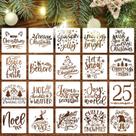 Estêncil zosylley Christmas 15x15cm reutilizável para artesanato