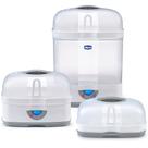 Esterilizador Chicco 3 em 1, mamadeira modular, chupeta, peças de bomba