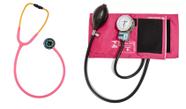 Estetoscópio Bic Rosa Chiclé + Esfigmomanômetro P.a Med Estetoscópio Bic Rosa Chiclé + Esfigmomanômetro P.a Med