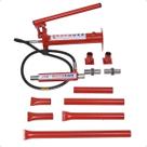 Esticador Hidráulico 6 Toneladas Kit Profissional para Funilaria e Alinhamento de Chassis 13 Peças com Pistão Mangueira e Extensões