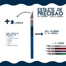 Estilete De Precisão em Alumínio Azul - Com 6 Lâminas - Kaftor