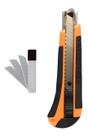 Estilete Profissional Emborrachado C Trava 18mm com Refil